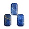 Natural Lapis Lazuli Pendants, Faceted Rectangle Charms, 34~35.5x19~20.5x7~8mm, Hole: 1.6mm