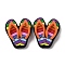 Silicone Focal Beads, Flip Flops, Orange, 29.5x26.5x10mm, Hole: 3mm