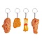 PVC Simulated Food Keychain, Fried Chicken Legs, Wings, and Chips Keychain, Orange, 14x4.5cm