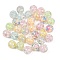 Transparent Resin Beads, Round with Column, with Polymer Clay & Glitter Powder, Mixed Color, 16mm, Hole: 2.2mm