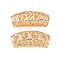 Hollow Out Brass Tube Beads, Curved Tube, Real 18K Gold Plated, 29x12.5x10mm, Hole: 7.5x5.5mm