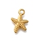 304 Stainless Steel Charms, Real 14K Gold Plated, Starfish, 12x9x2mm, Hole: 1.8mm