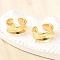 Brass Cuff Earrings, C-Shaped, Real 18K Gold Plated, 13x5.5mm