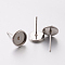 304 Stainless Steel Stud Earring Settings, Stainless Steel Color, Tray: 6.5mm, 8mm, Pin: 0.6mm