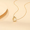 Alloy Textured Initial Pendant Necklaces, Golden, Letter C, 18.31 inch(46.5cm)