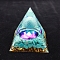 Luminous Constellation Orgonite Pyramid Resin Energy Generators, Reiki Round Stone Inside for Home Office Desk Decoration, Aquarius, 60mm