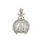 Brass Micro Pave Cubic Zirconia Pendants, Ladybug, Platinum, 25.5x19x5.5mm, Hole: 4.5x3.5mm