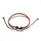 Adjustable Braided Leather Cord Bracelets, Saddle Brown, 2-1/2 inch(66mm)