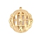 304 Stainless Steel Pendants, Real 18K Gold Plated, Hollow Half Round, 28.5x25x5mm, Hole: 1.8mm