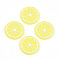 PVC Plastic Cabochons, Lemon, Yellow, 25x2mm