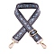Flower Pattern Nylon Canvas Handbag Webbing Bag Straps, for Handbag or Shoulder Bag Replacement, Royal Blue, 75~145x3.8cm