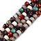Glass Beads Strands, Column, Faceted, Colorful, 7.5x6.5mm, Hole: 1mm, about 60pcs/strand, 15.55''(39.5cm)