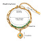 304 Stainless Steel & Natural Amazonite Beaded Double Layer Bracelets, Charm Bracelets, Golden, Horse Eye, 6-1/4 inch(16cm)