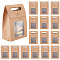 Folding Paper Gift Bags with Hole Handle and Plastic Visible Window, Tan, 13.5x7.9x19.5cm