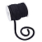 Velvet Cord, with Plastic Empty Spools, Black, 8mm