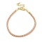 Polyester Cord Braided Bracelet Makings, with Stainless Steel Claw Lobster Clasps, Brass Findings, Long-Lasting Plated, Coral, 7-3/8 inch(18.8cm)