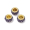 Alloy Rhinestone Clay Pave Beads, Rondelle, Midnight Blue, 11.5x6.5mm, Hole: 5mm