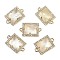 Natural Lemon Quartz Faceted Rectangle Links, Rack Plating Brass Micro Pave Clear Cubic Zirconia Connector Charms, Golden, 11.5x18x4.5mm, Hole: 1.4mm
