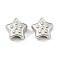 CCB Plastic Large Hole Beads, Star, Platinum, 11.5x12x7.5mm, Hole: 4.5~4.5mm
