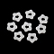 Handmade Lampwork Beads, Star, White, 11.5x12x3mm, Hole: 4.5x4.5mm
