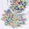 Rainbow ABS Plastic Imitation Pearl Beads, Gradient Mermaid Pearl Beads, Round, Colorful, 5.5~6x5~5.5mm, Hole: 1.5mm