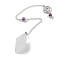 Natural Quartz Crystal Pointed Dowsing Pendulums, with Rack Plating Brass Findings, Cone, 245mm
