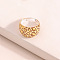 Acrylic Finger Rings, Leopard Print, Moccasin, Inner Diameter: 17mm