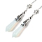 Opalite Cone Dowsing Pendulum Big Pointed Pendants, with Antique Silver Tone Brass Findings, 312mm