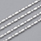 Brass Ball Chains, Ball-Bar Style, Round and Oval, Long-Lasting Plated, Soldered, with Spool, Cadmium Free & Lead Free, Silver, 1.8x1mm and 1mm, about 16.4 Feet(5m)/roll