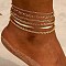 Alloy Chain Anklets Sets for Women, Golden, 9-7/8 inch(25cm), 6pcs/set