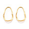 Brass Pendants, Nickel Free, Wave Teardrop, Real 18K Gold Plated, 28x16.5x2.5mm