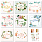 10 Sheets Paper Lip Balm Adhesive Label Stickers, Flower, 50x50mm, 8 styles/sheet