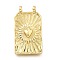 Rectangle Brass Pendants, Cadmium Free & Lead Free, Long-Lasting Plated, Rack Plating, Real 18K Gold Plated, Heart, 24x13.5x2.5mm, Hole: 1.6mm