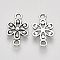 Tibetan Style Alloy Links connectors, Flower, Cadmium Free & Lead Free, Antique Silver, 17.5x10x2mm, Hole: 1.8mm, about 890pcs/1000g