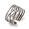 Non-Tarnish 304 Stainless Steel Cuff Rings, Wide Criss Cross Ring for Women, Stainless Steel Color, 14mm, Adjustable