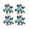 Resin Imitation Turquoise Pendants, Owl, with Alloy Finding, Cadmium Free & Lead Free, Antique Silver, 36.5x37x7.5mm, Hole: 2.5mm