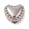 Non-Tarnish 304 Stainless Steel Beads, Stainless Steel Color, Heart, 6x6.5x5mm, Hole: 1.6mm