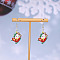 Christmas Theme Alloy Enamel Dangle Earrings, Platinum, Snowman, 40x18mm