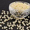 (Repacking Service Available) Glass Seed Beads, Ceylon, Round, Champagne Yellow, 8/0, 3mm, Hole: 1mm, about 12g/bag