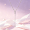 Brass Micro Pave Clear Cubic Zirconia Tassel Lariat Y Necklaces for Women, Platinum, 15.75 inch(40cm)