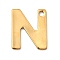 304 Stainless Steel Charms, Letter Charms, Ion Plating(IP), Real 18K Gold Plated, Letter N, 11x9x0.8mm, Hole: 1.2mm
