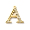 Rack Plating Brass Micro Pave Cubic Zirconia Pendant, Greek Alphabet, Real 18K Gold Plated, Letter A, 15.5x16x1.6~1.7mm, Hole: 1.1mm