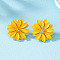 Alloy Stud Earrings, Flower, Golden, Gold, 29x29mm