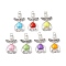 Acrylic & Plastic Imitation Pearl & Alloy Pendants, Angel, Mixed Color, 38.5x22x8mm, Hole: 3.5x4mm