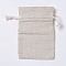 Burlap Drawable Pouches, Rectangle, Wheat, 15x9.8cm