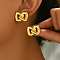 Elegant 201 Stainless Steel Stud Earrings, Golden, 20x15mm