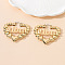 Alloy Hoop Earrings, Heart, Golden, Libra, 60x53mm
