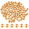 100Pcs 14K Gold Plated Beads 3mm Gold Ball Brass Tiny Beads Smooth Metal Spacer Beads Rondelle Loose Spacer Beads Bracelet Beads for Jewelry Making Hole: 1mm
