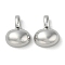 Brass Pendants, Cadmium Free & Nickel Free & Lead Free, Oval Charms, Platinum, 9x7x4mm, Hole: 3x2mm
