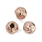 Textured 316 Surgical Stainless Steel Beads, Round, Ion Plating(IP), Rose Gold, 4.5x5x5mm, Hole: 1.6mm